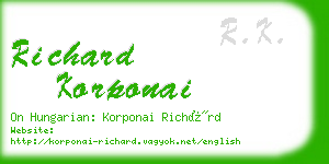 richard korponai business card